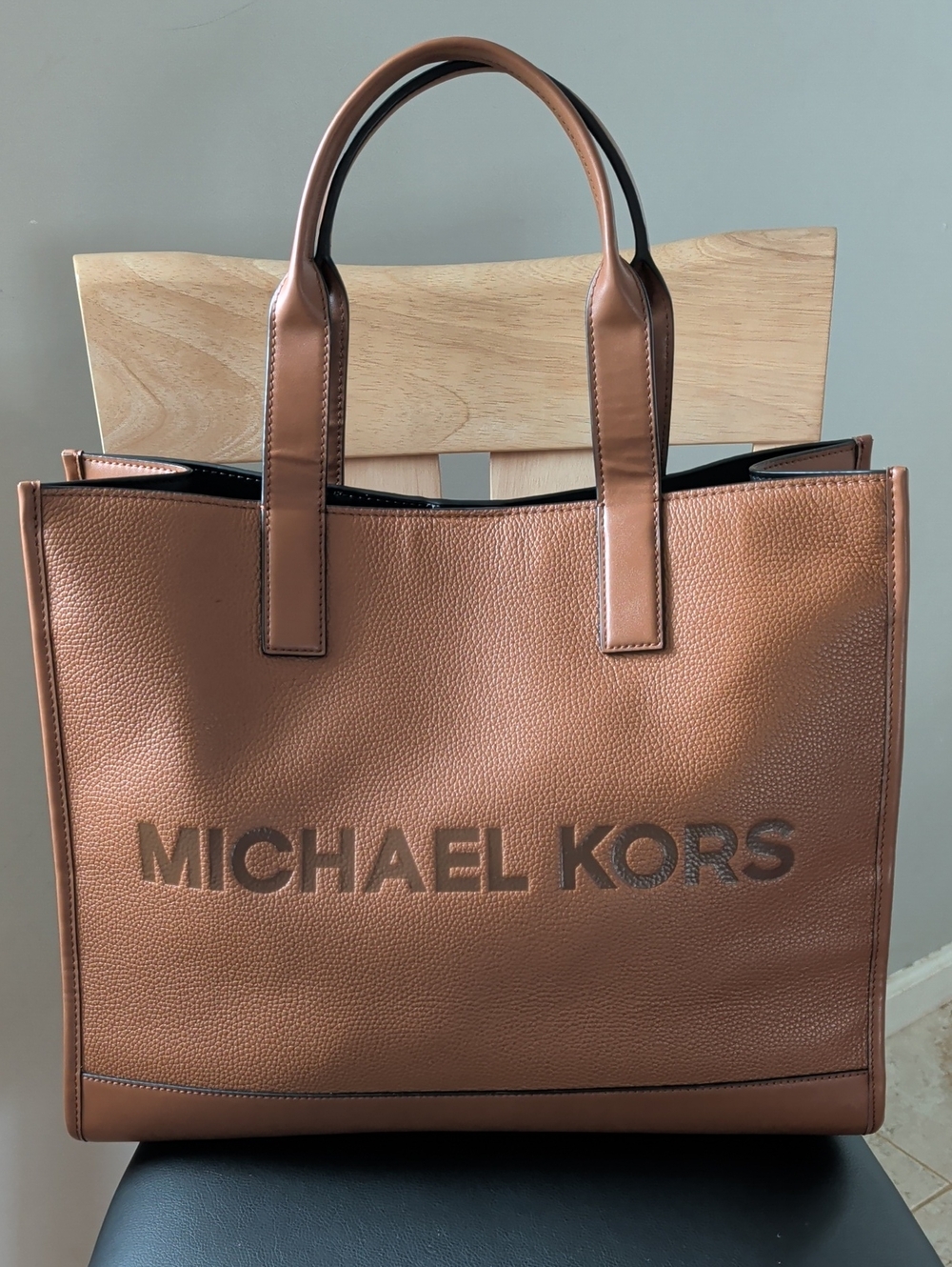 Michael Kors Cooper Logo Embossed Leather Tote/Shoulder Bag NWOT